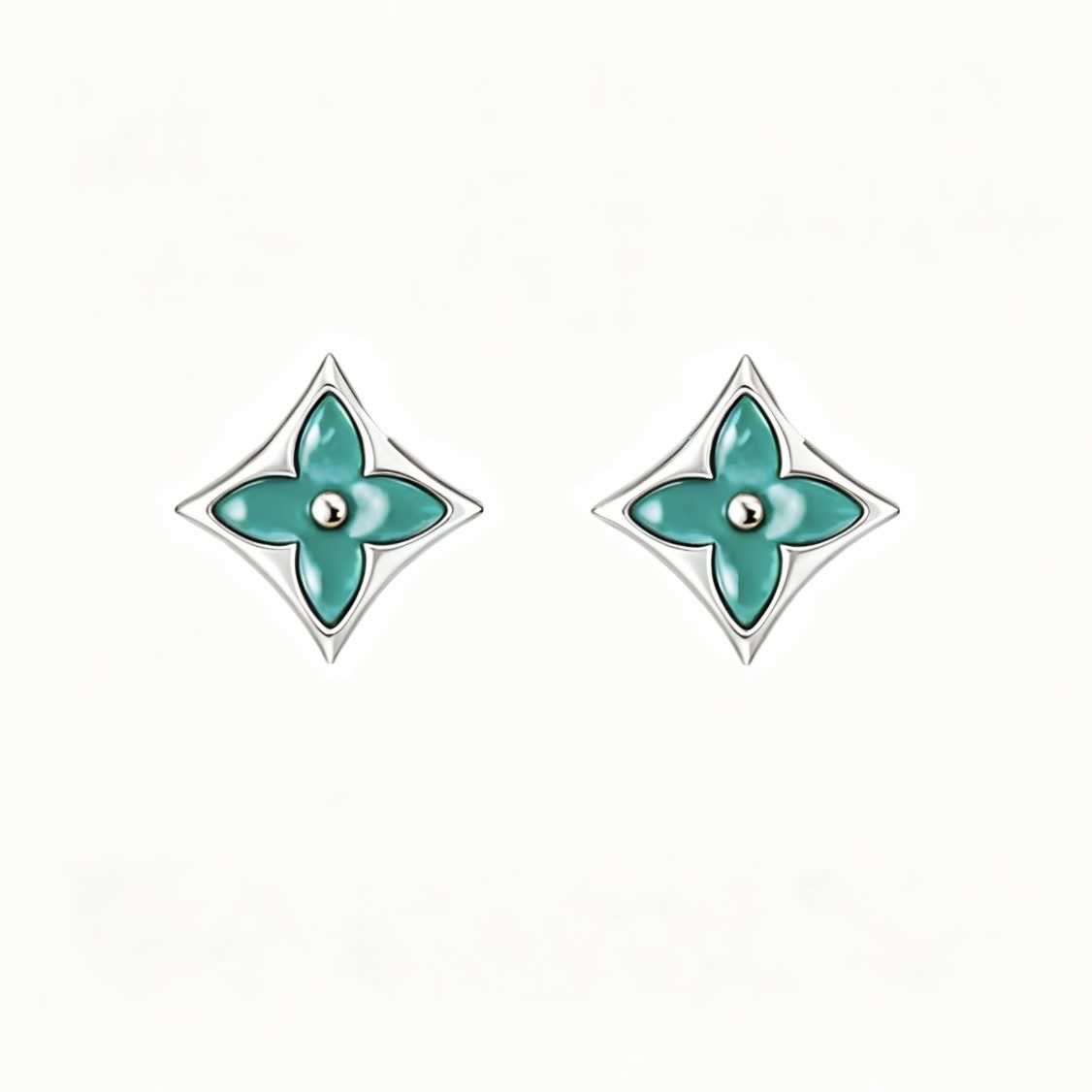 Louis Vuitton Blue Flower Earrings